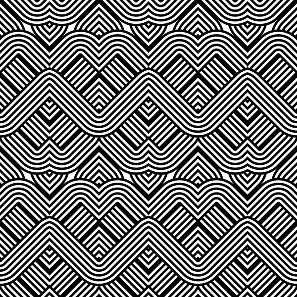 Conception sans couture motif zigzag monochrome — Image vectorielle