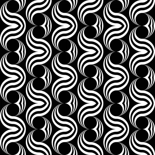 Conception sans couture motif d'ondulation monochrome — Image vectorielle