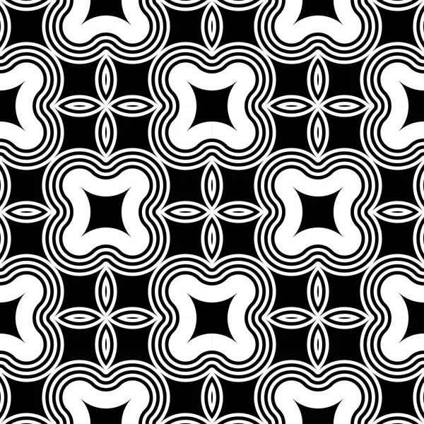 Diseño inconsútil patrón decorativo monocromo — Vector de stock