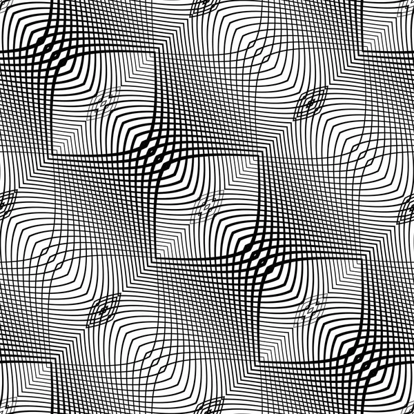 Conception sans couture motif d'ondulation monochrome — Image vectorielle