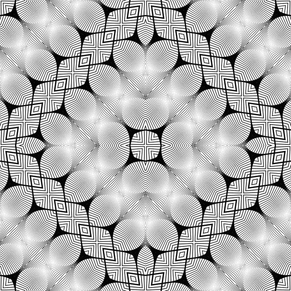 Design motif décoratif monochrome sans couture — Image vectorielle