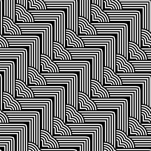 Design seamless monochrome interlaced pattern — Stock Vector