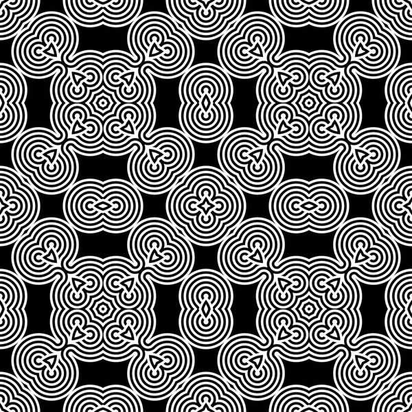 Diseño inconsútil patrón decorativo monocromo — Vector de stock