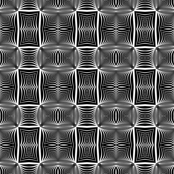 シームレスなモノクロ装飾的なパターンを設計 — ストックベクタ