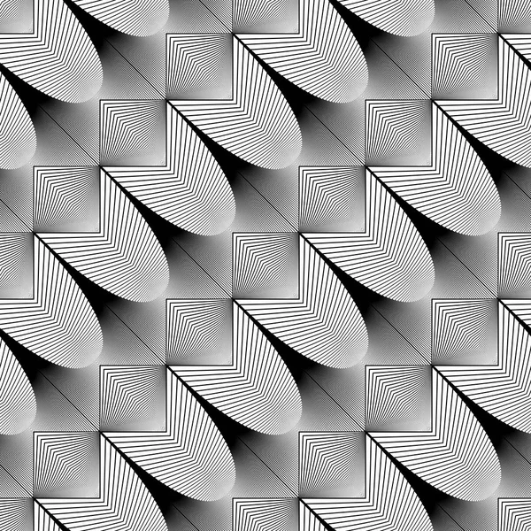 Design nahtlos monochrom wellenförmige dekorative Muster — Stockvektor