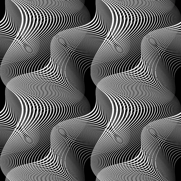 Conception sans couture motif d'ondulation monochrome — Image vectorielle