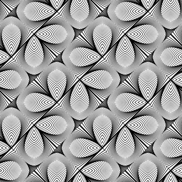 Diseño inconsútil patrón decorativo monocromo — Vector de stock