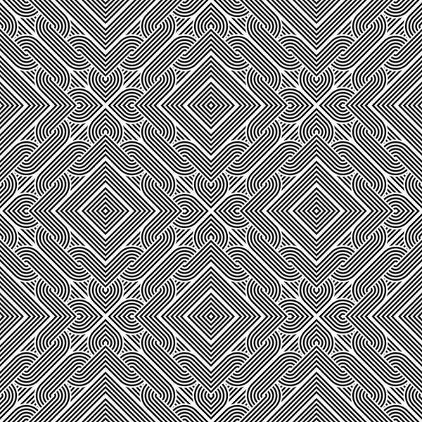 Diseño inconsútil patrón geométrico monocromo — Vector de stock