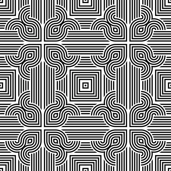 Design motif géométrique monochrome sans couture — Image vectorielle