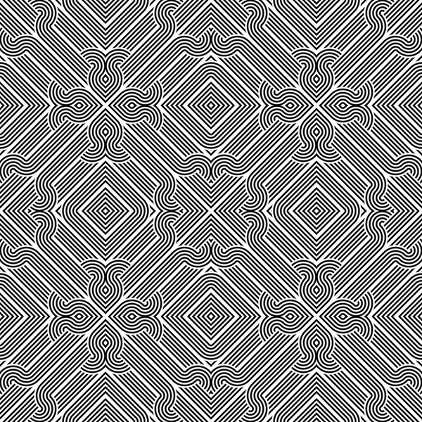 Diseño inconsútil patrón geométrico monocromo — Vector de stock