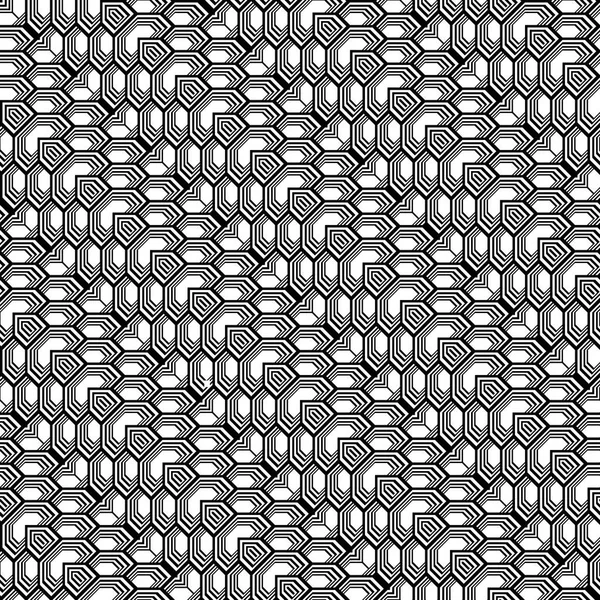 Diseño inconsútil patrón geométrico monocromo — Vector de stock