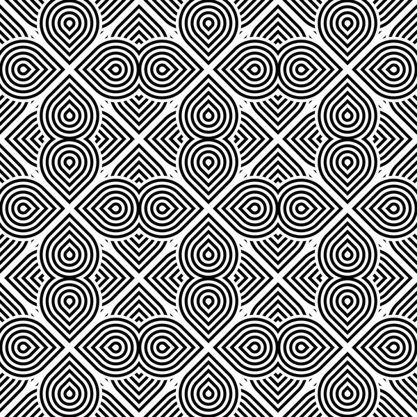 Diseño inconsútil patrón geométrico monocromo — Vector de stock