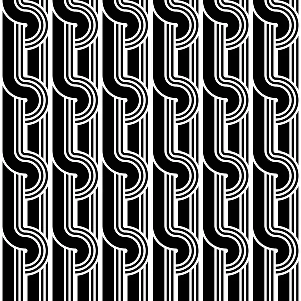 Design seamless monochrome interlaced pattern — Stock Vector