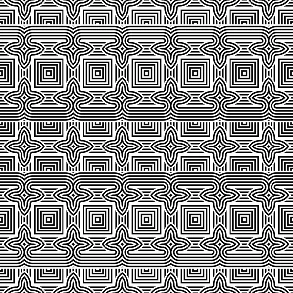 Diseño inconsútil patrón geométrico monocromo — Vector de stock