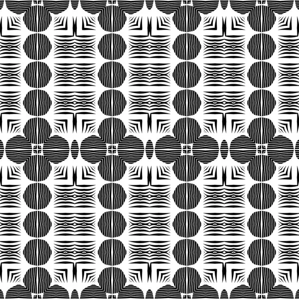 Ontwerp naadloze monochroom decoratief patroon — Stockvector