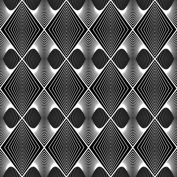 Conception sans couture motif de diamant monochrome — Image vectorielle