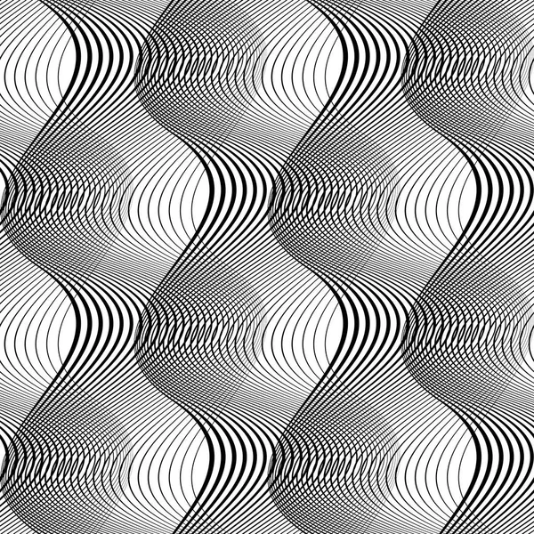 Design seamless monochrome waving pattern — Stock Vector