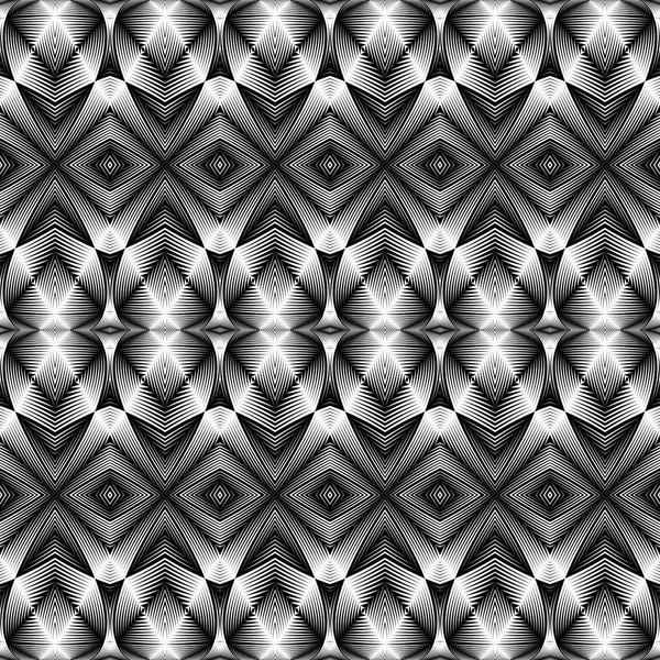 シームレスなモノクロ ダイヤモンドのデザイン パターン — ストックベクタ