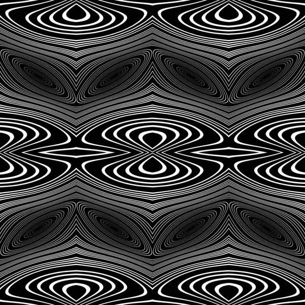Utforma sömlös monokrom vifta med dekorativt mönster — Stock vektor