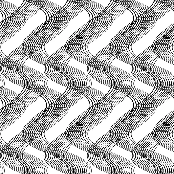 Design seamless monochrome waving pattern — Stock Vector