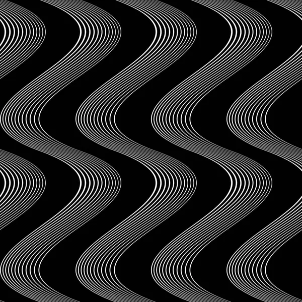 Design seamless monochrome waving pattern — Stock Vector