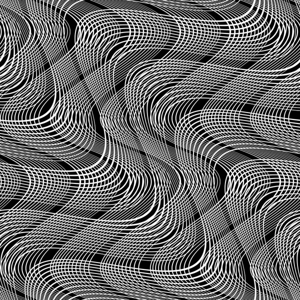 Conception sans couture motif d'ondulation monochrome — Image vectorielle