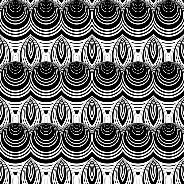 Design motif décoratif monochrome sans couture — Image vectorielle