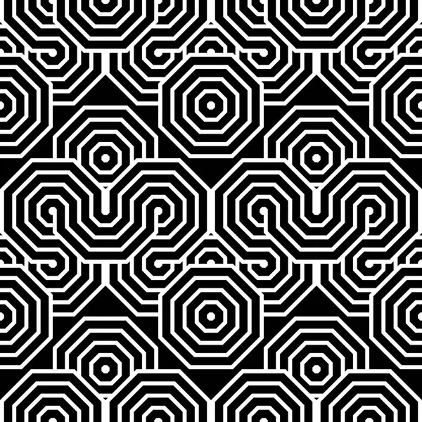 Diseño inconsútil patrón geométrico monocromo — Vector de stock