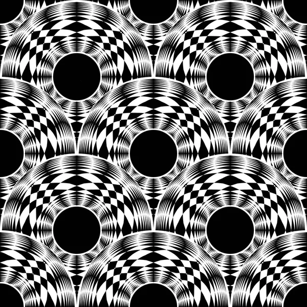 Design seamless monochrome circle pattern — Stock Vector