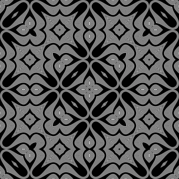 디자인 완벽 한 흑백 흔들며 패턴 — 스톡 벡터