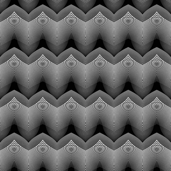 Design seamless monochrome waving pattern — Stock Vector