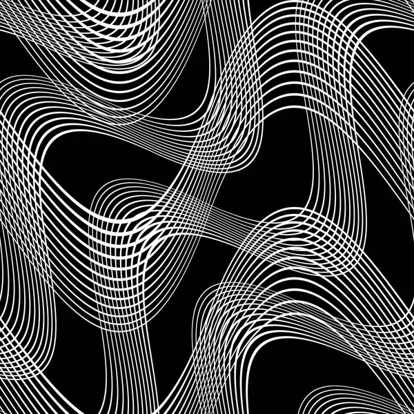 Design seamless monochrome waving pattern — Stock Vector