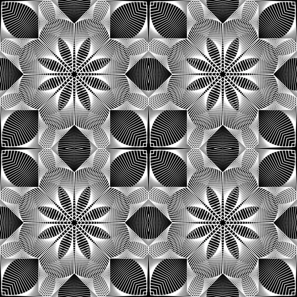 Conception sans couture motif de fleur monochrome — Image vectorielle