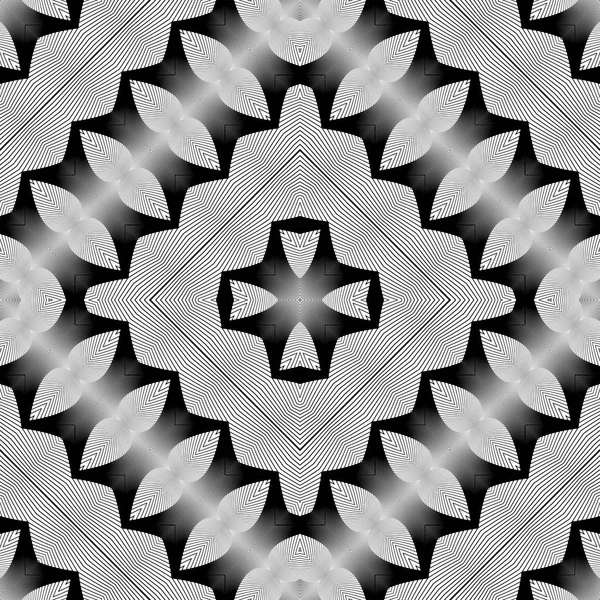 Design sömlös monokrom lacy mönster — Stock vektor
