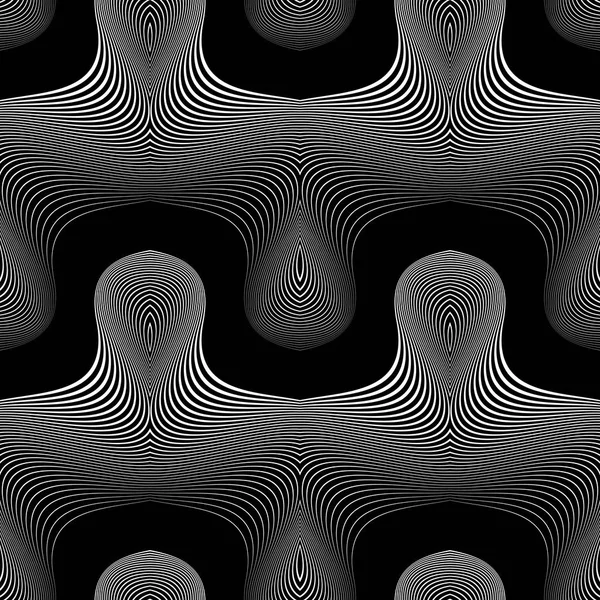 Design seamless monochrome waving pattern — Stock Vector