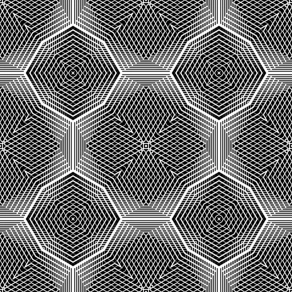 Design motif géométrique monochrome sans couture — Image vectorielle