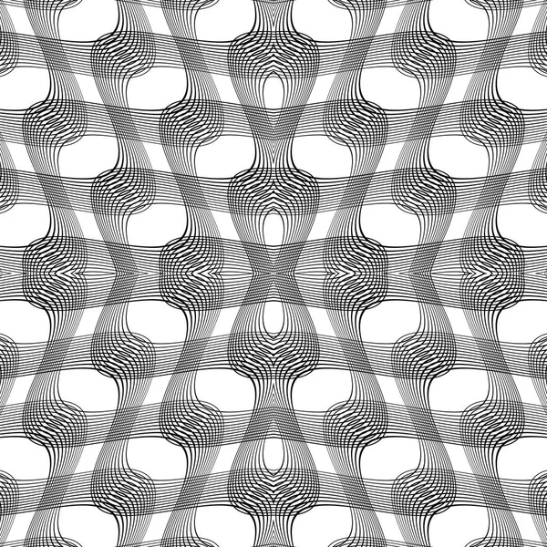 Design seamless monochrome waving pattern — Stock Vector