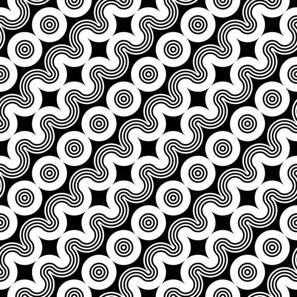 Diseño inconsútil patrón geométrico monocromo — Vector de stock