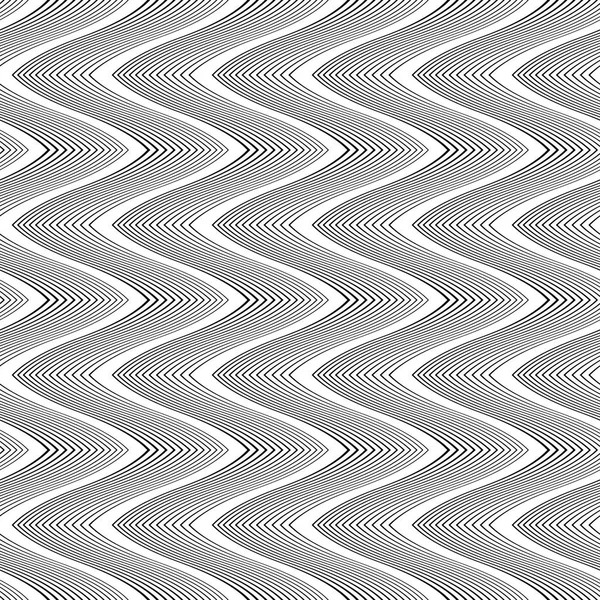 Design seamless monochrome waving pattern — Stock Vector