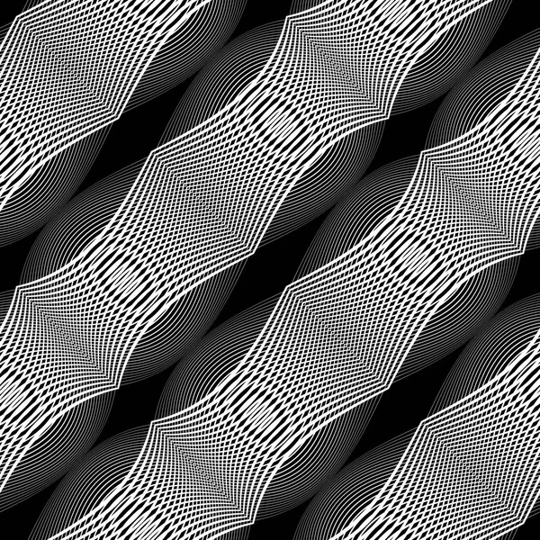 Design senza soluzione di continuità linee monocromatiche modello strutturato — Vettoriale Stock