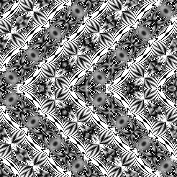 Design nahtlos monochrom wellenförmige dekorative Muster — Stockvektor