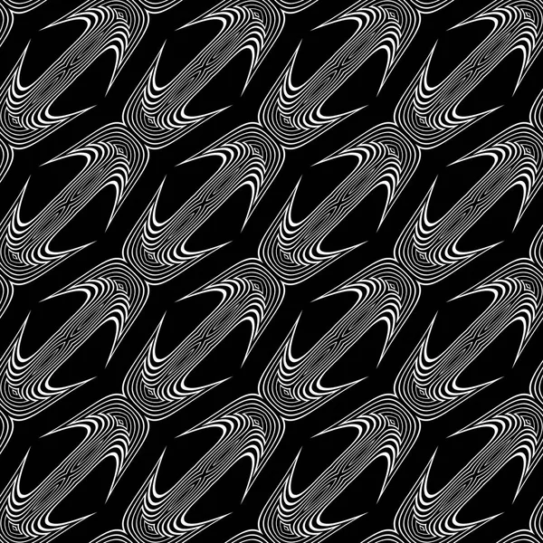 Conception sans couture motif décoratif ondulant monochrome — Image vectorielle