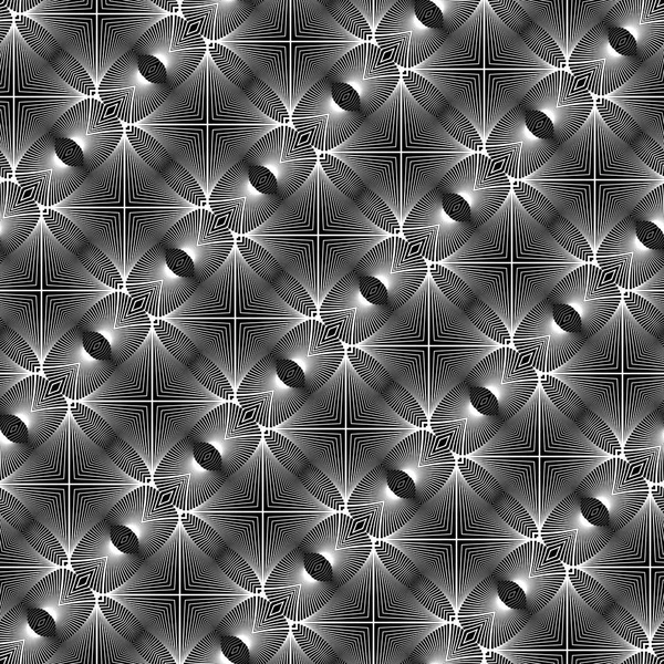 シームレスなモノクロ装飾的なパターンを設計 — ストックベクタ