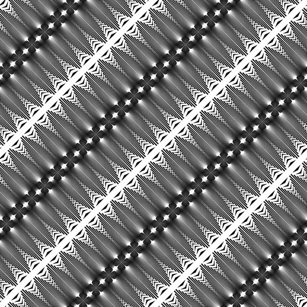 Utforma sömlös monokrom vifta med dekorativt mönster — Stock vektor