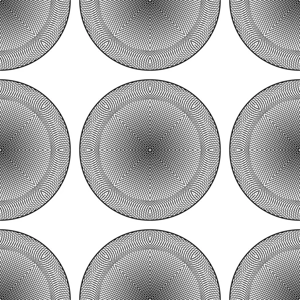 Diseño de fondo círculo monocromo sin costuras — Vector de stock