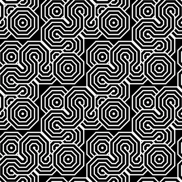 Diseño inconsútil patrón geométrico monocromo — Vector de stock