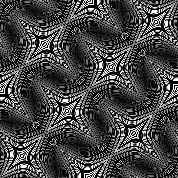 Conception sans couture motif décoratif ondulant monochrome — Image vectorielle