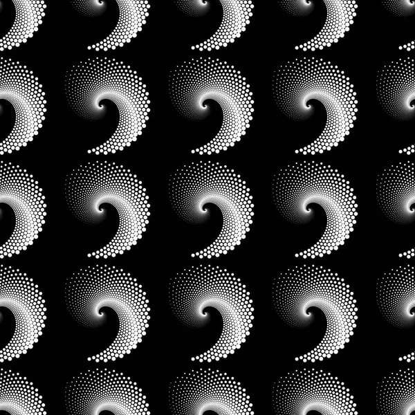 Design seamless spiral dots pattern — Stock Vector