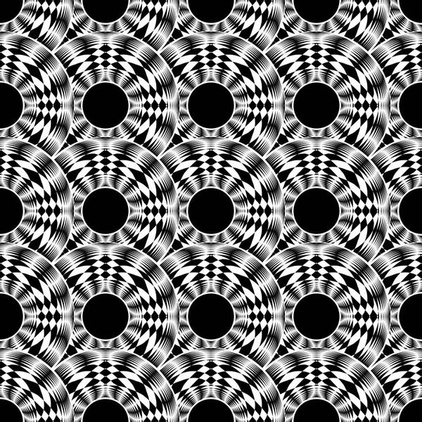 Tervezési varrat nélküli fekete-fehér kör minta — Stock Vector