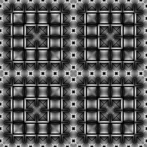 Design nahtlos monochromes quadratisches Muster — Stockvektor
